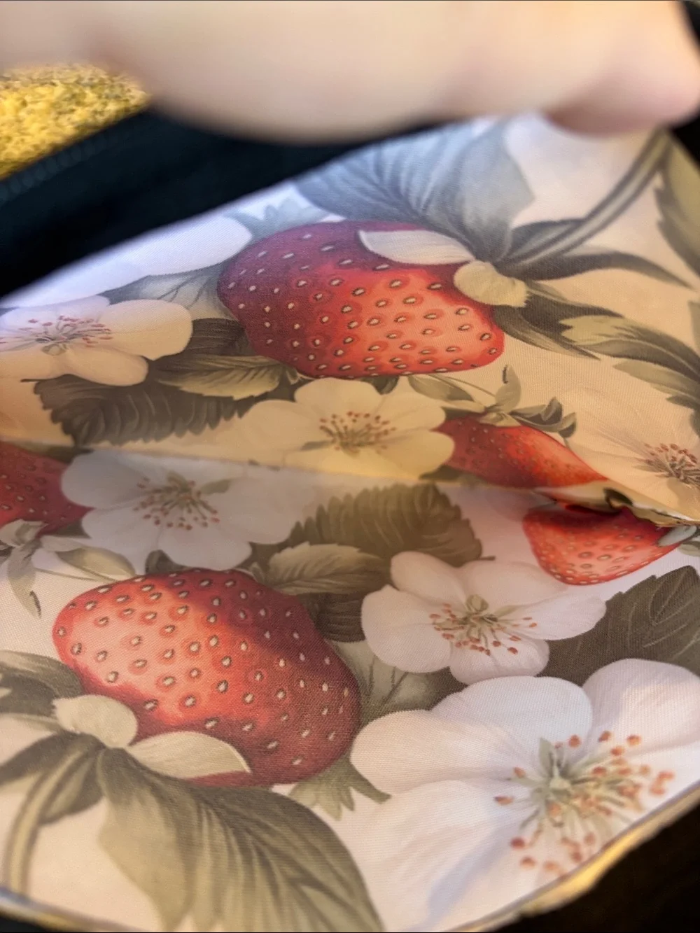 Strawberry Garden Floral Cosmetic Travel Bag Zip Pouch NWT 9x7.25”